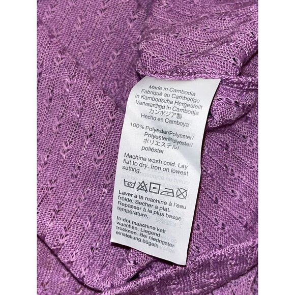 NWT J.Crew Lavender Ruffle Trim Knit Short Sleeve Top Women's Size Large - Picture 11 of 12